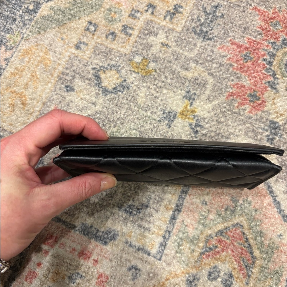 CHANEL Black Embossed Logo Long Leather Sunglasses Case - Picture 8 of 9